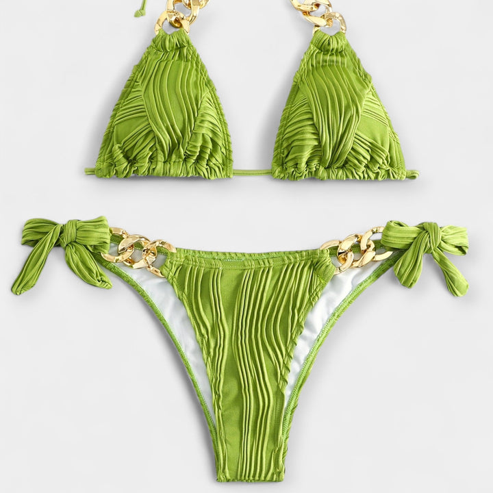 Pruhovaný bikiny set s švami