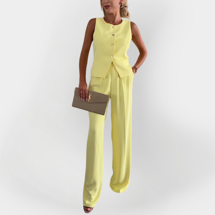 Elegantný Set Nohavíc a Topu Bez Rukávov