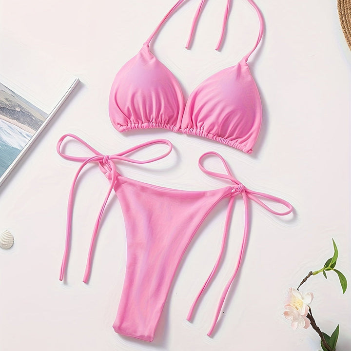 Halteris bikiny s V tvarom nohavicami