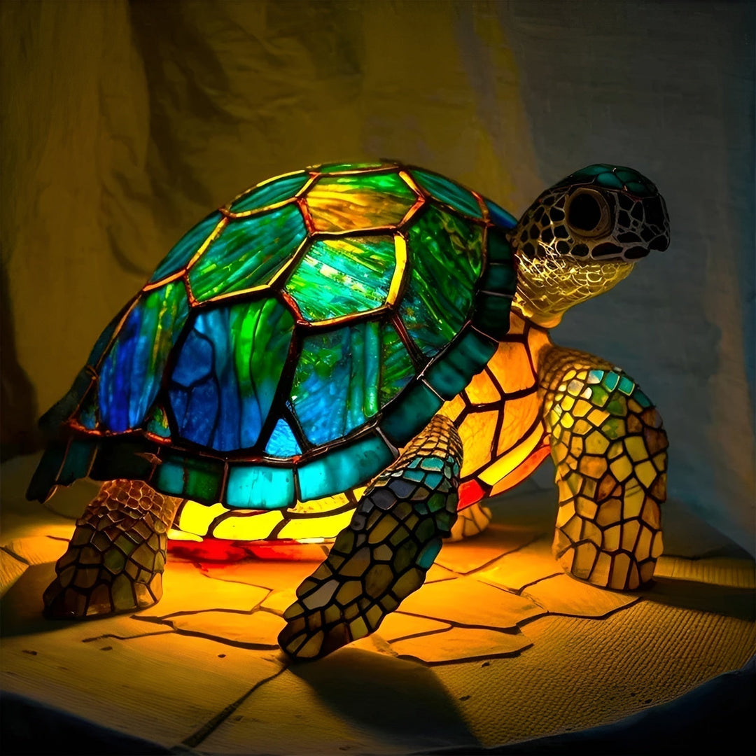 Ežeras - Vitrážová lampa