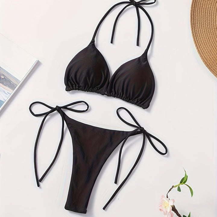 Halteris bikiny s V tvarom nohavicami