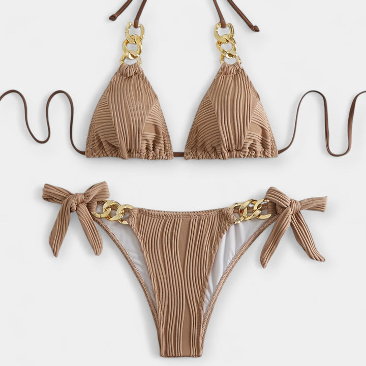 Pruhovaný bikiny set s švami