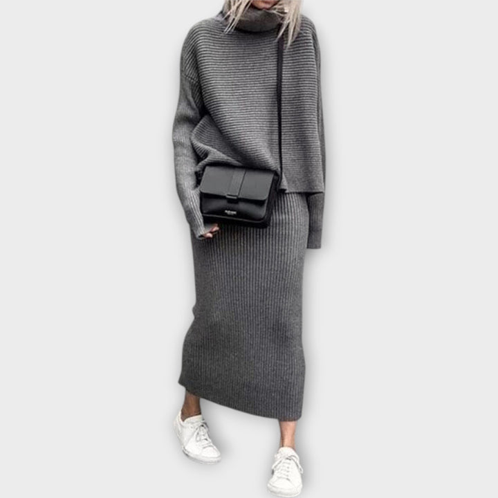 Katya - Pletený set so sukňou a minimalistickou estetikou
