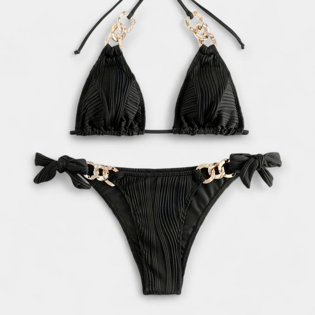Pruhovaný bikiny set s švami
