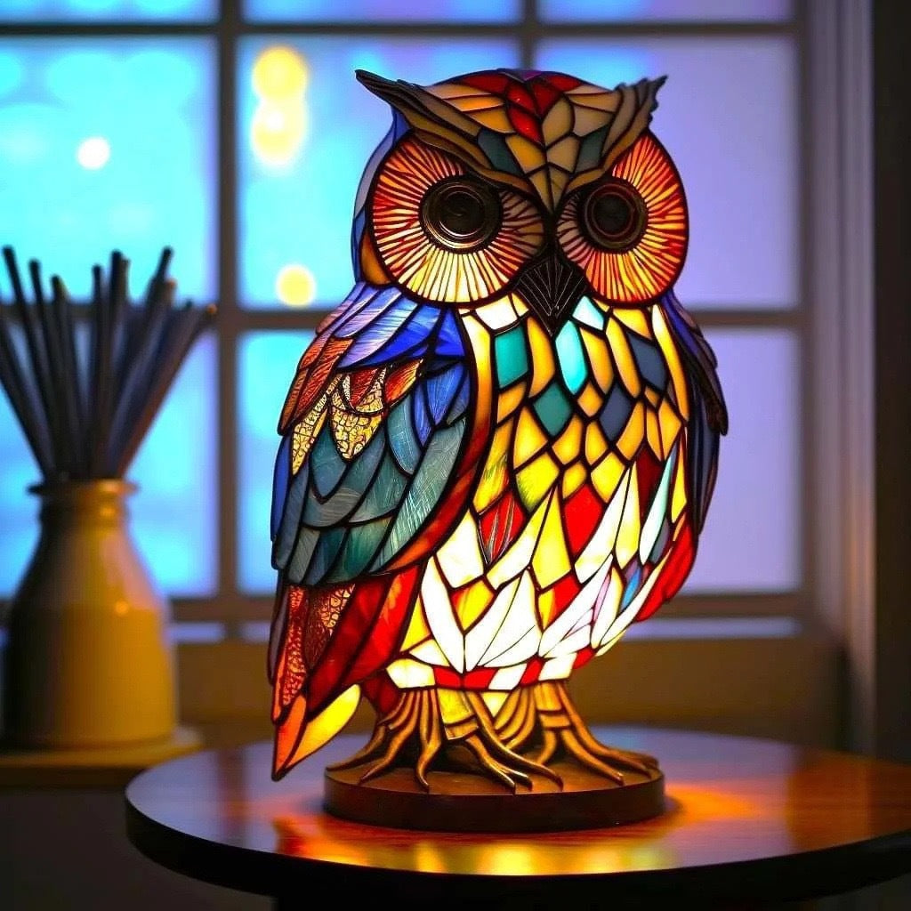 Dúhový dub - Vitrážová lampa