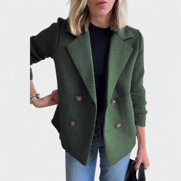 Mária - Elegantná bunda s pletenými rukávmi