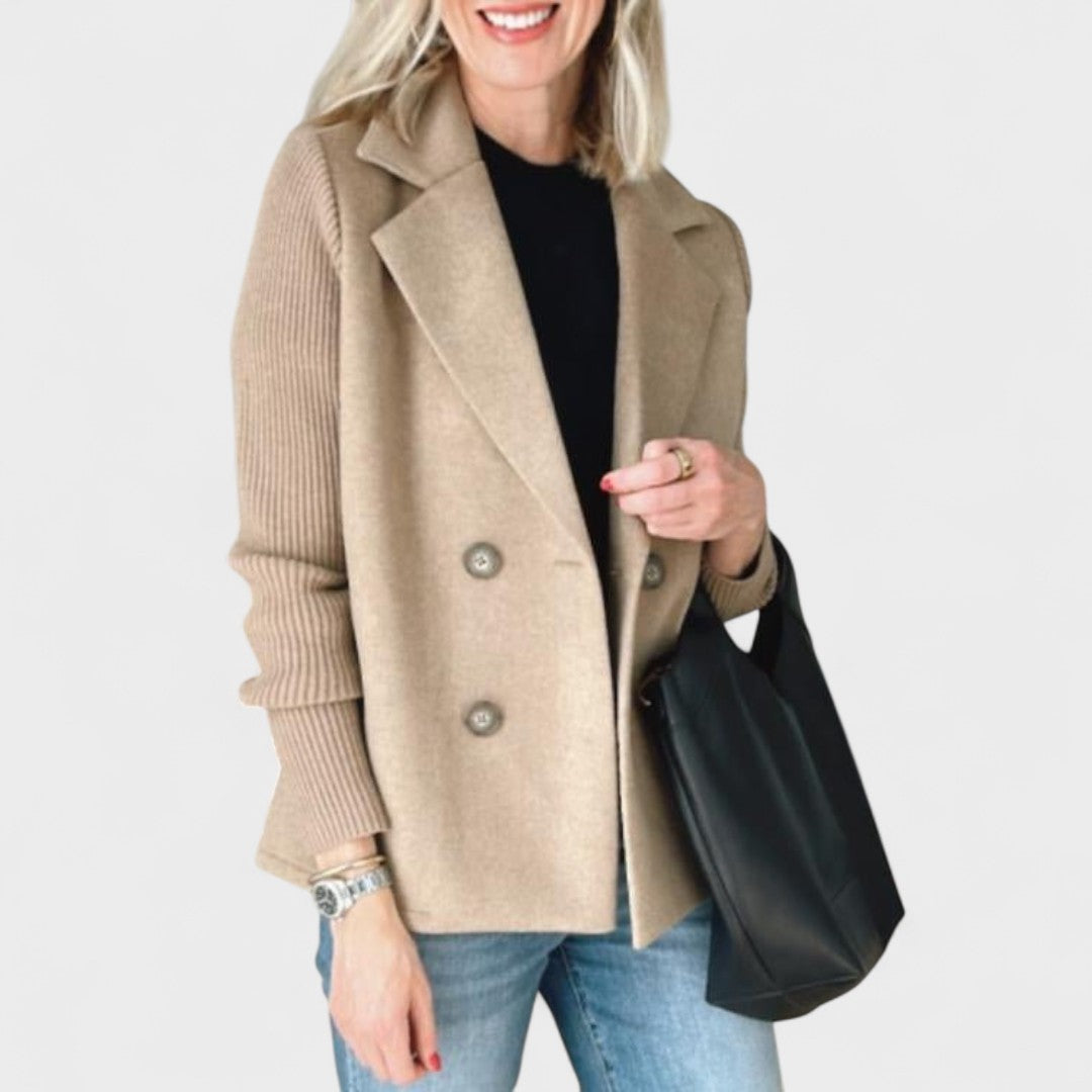 Mária - Elegantná bunda s pletenými rukávmi