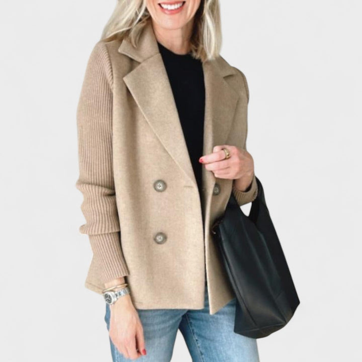 Mária - Elegantná bunda s pletenými rukávmi