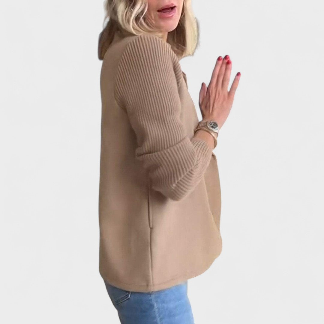 Mária - Elegantná bunda s pletenými rukávmi