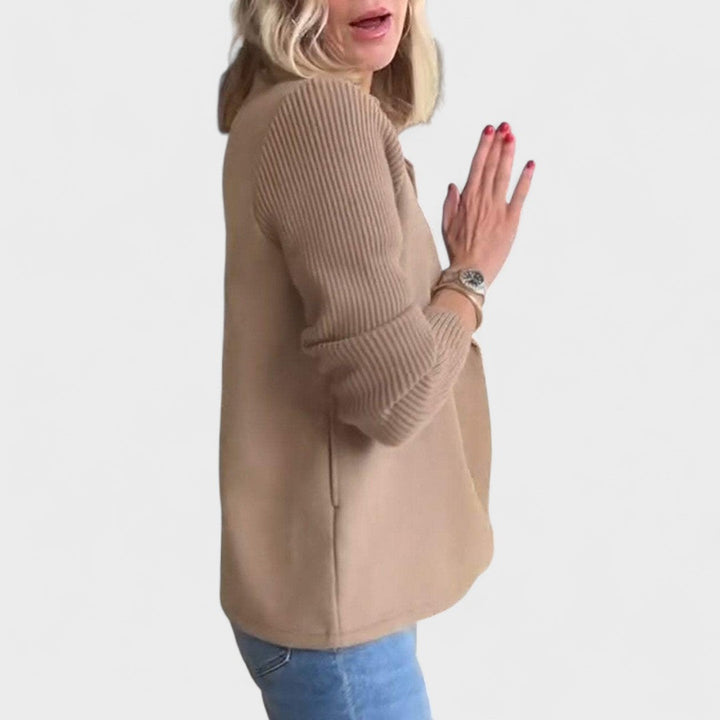 Mária - Elegantná bunda s pletenými rukávmi
