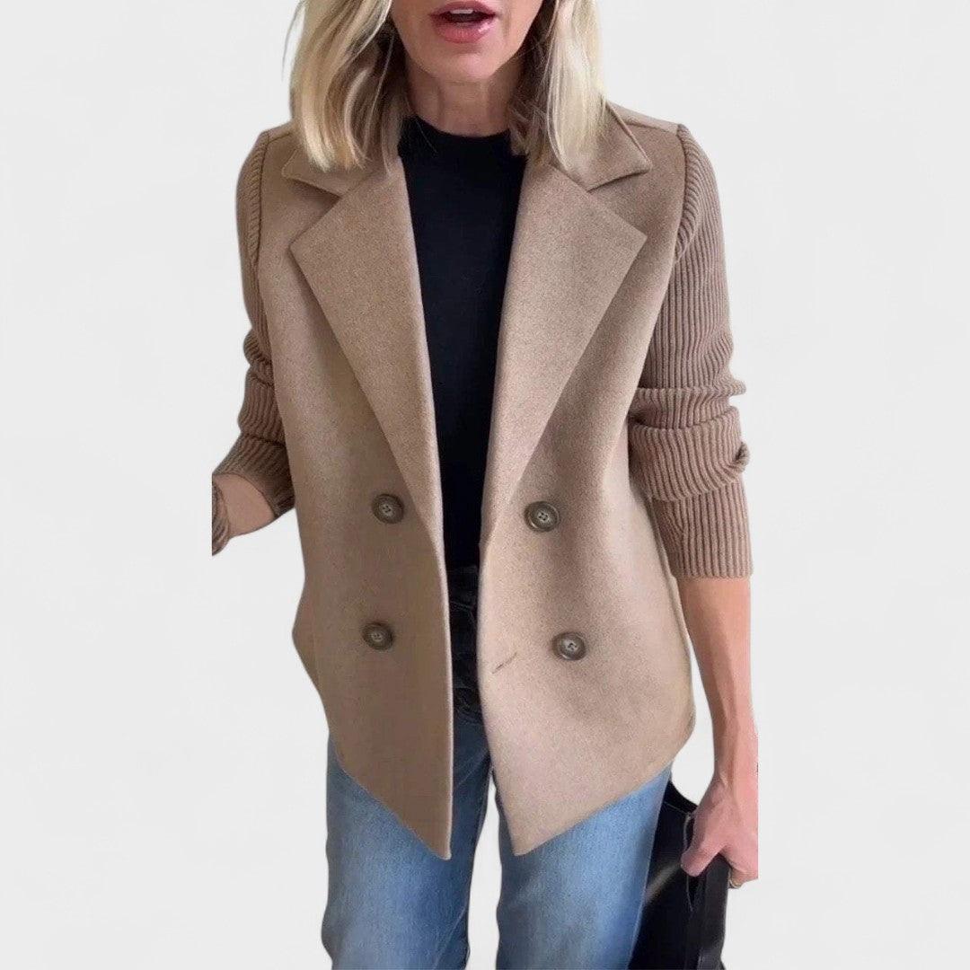 Mária - Elegantná bunda s pletenými rukávmi