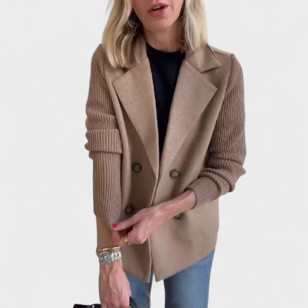 Mária - Elegantná bunda s pletenými rukávmi