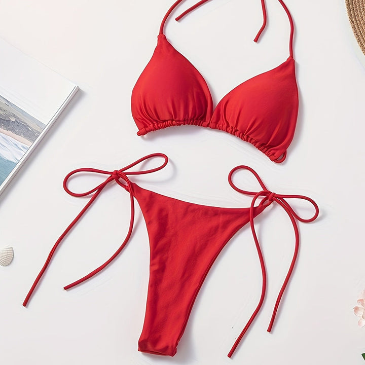 Halteris bikiny s V tvarom nohavicami