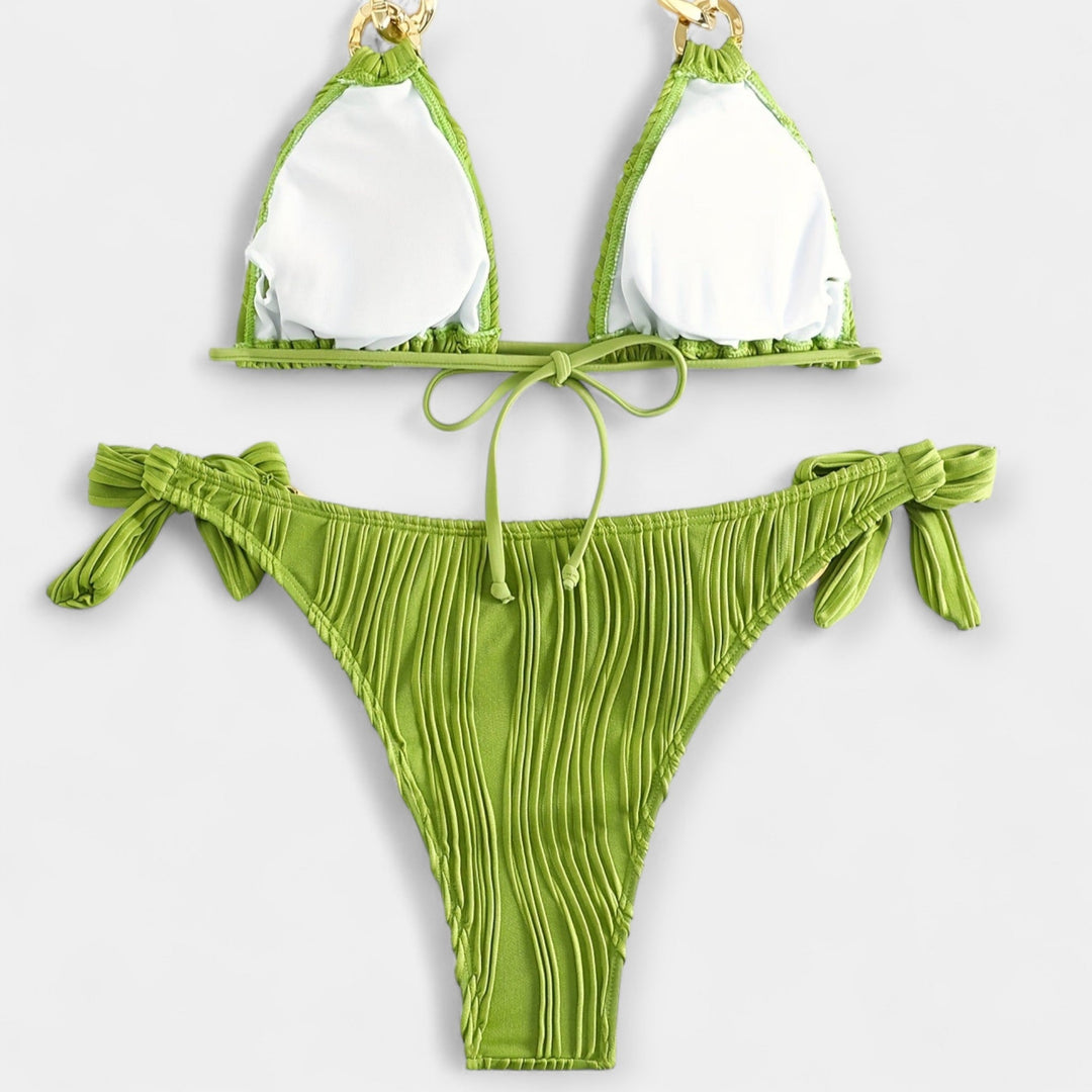 Pruhovaný bikiny set s švami
