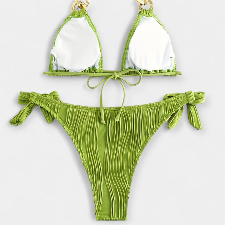 Pruhovaný bikiny set s švami