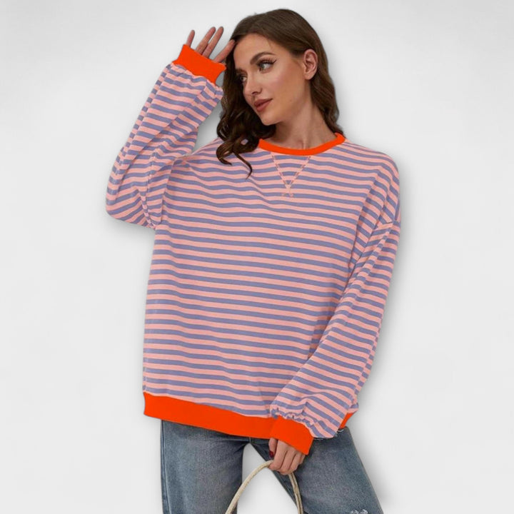 Merga - Prúžkovaný Oversize Svetre