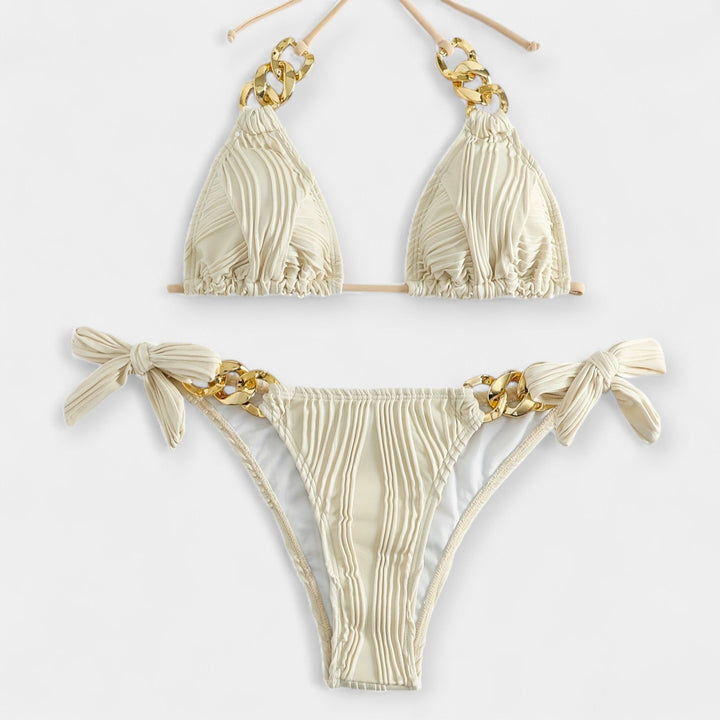 Pruhovaný bikiny set s švami