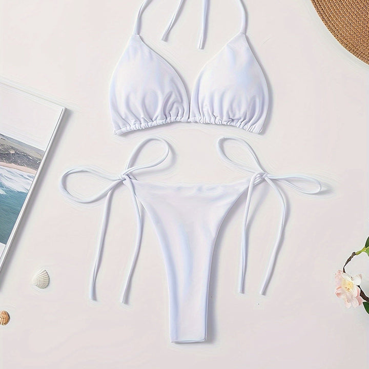 Halteris bikiny s V tvarom nohavicami