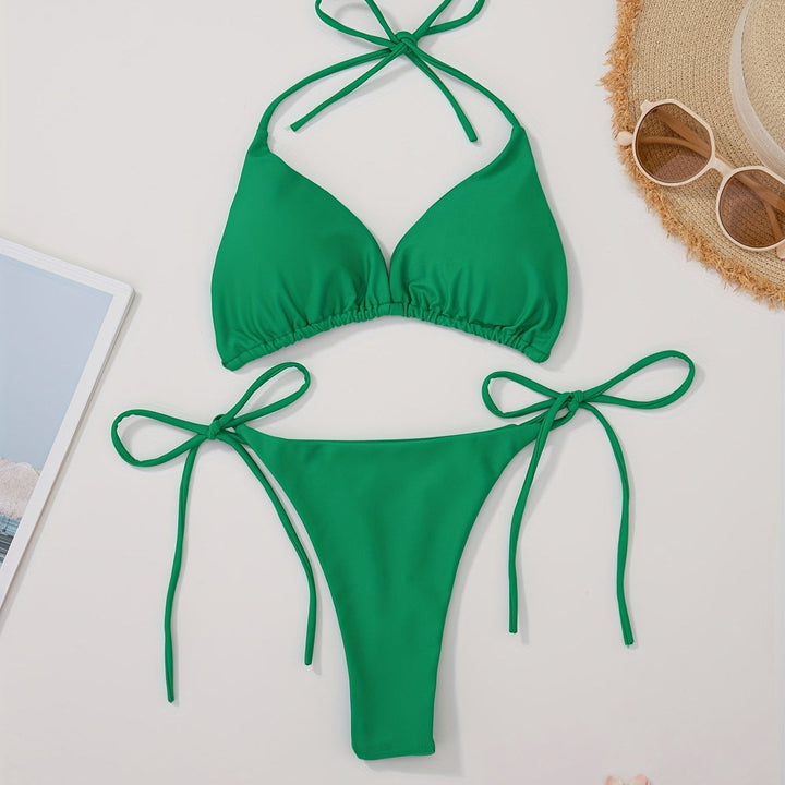 Halteris bikiny s V tvarom nohavicami