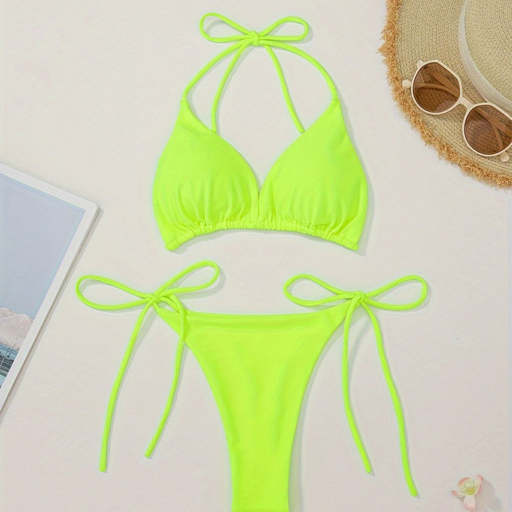 Halteris bikiny s V tvarom nohavicami