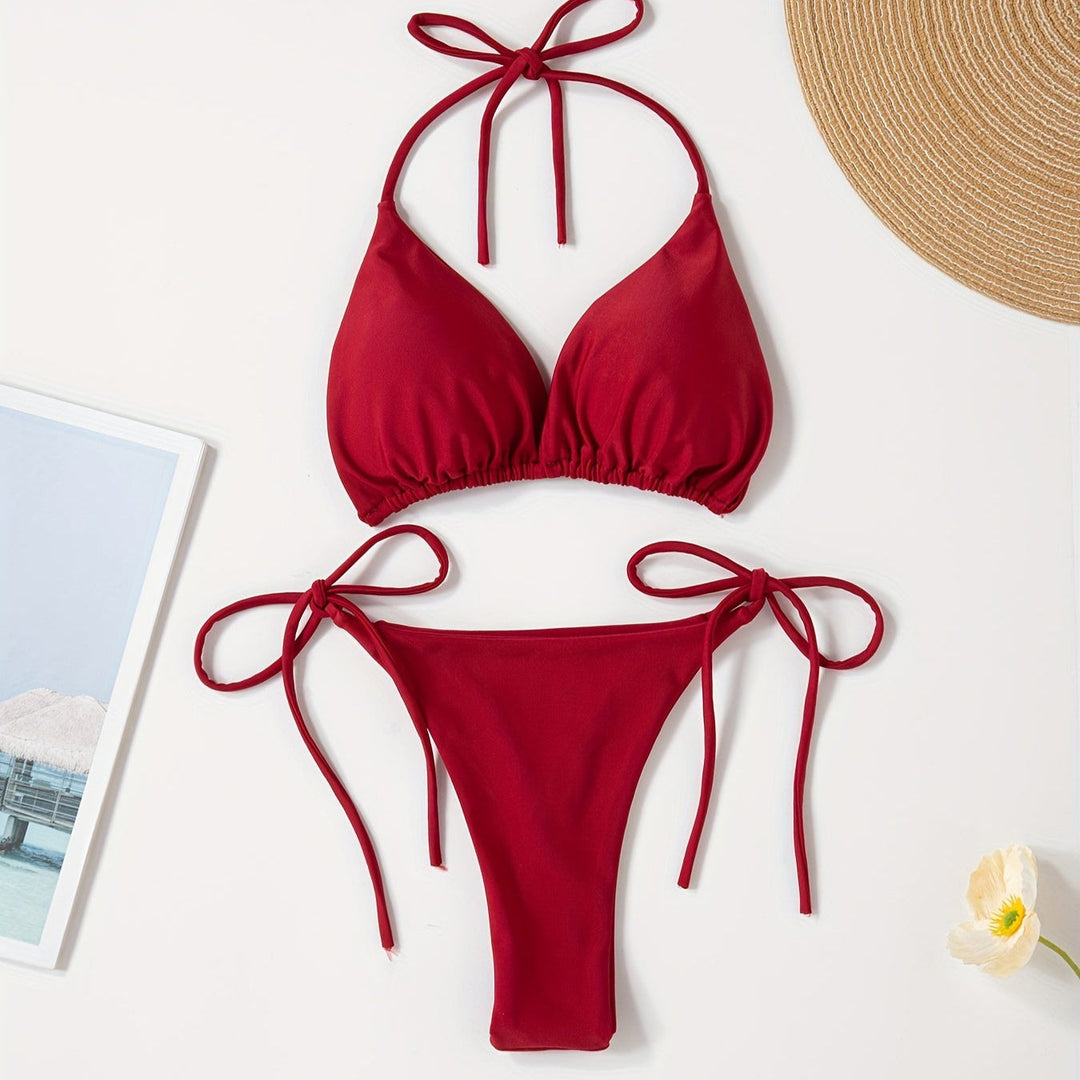 Halteris bikiny s V tvarom nohavicami