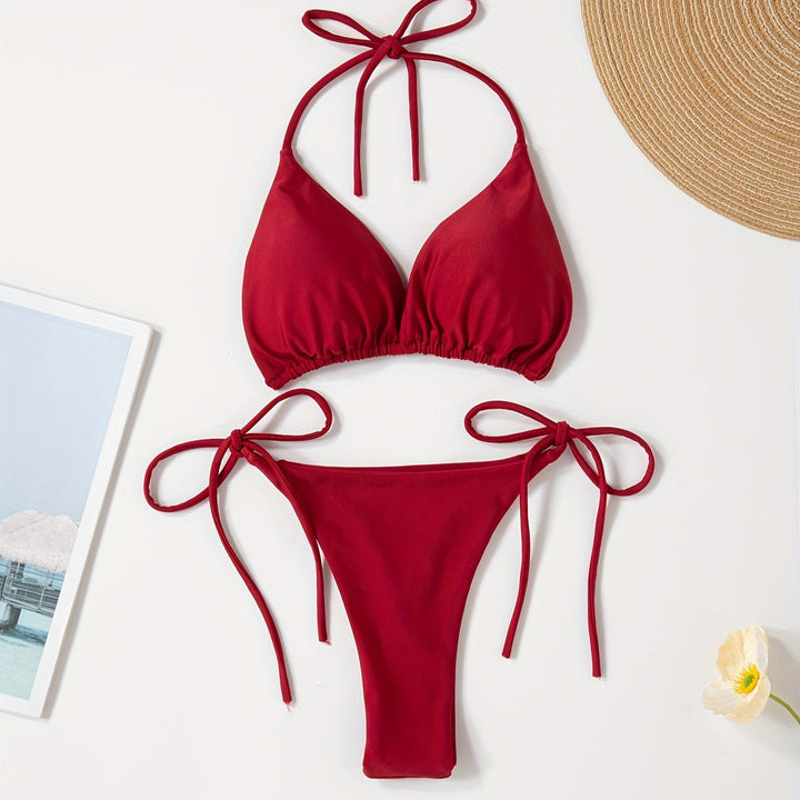 Halteris bikiny s V tvarom nohavicami