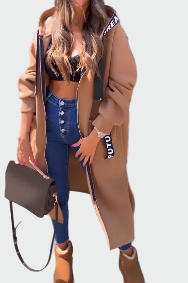 Martina - dlhý kabát s kapucňou