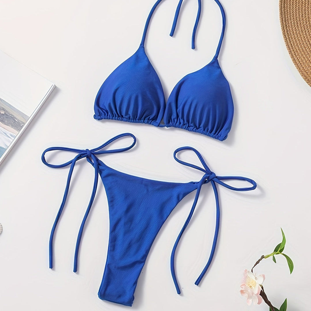 Halteris bikiny s V tvarom nohavicami