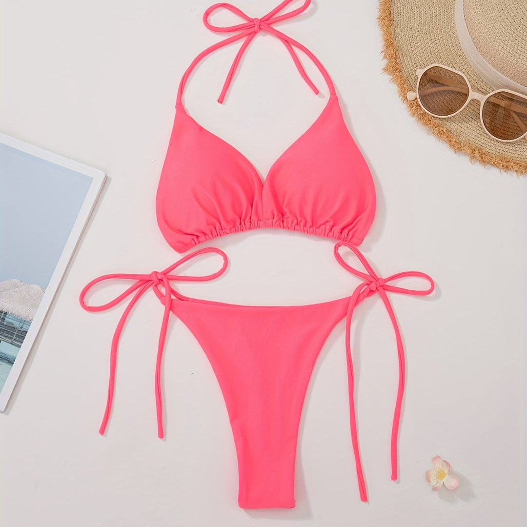 Halteris bikiny s V tvarom nohavicami